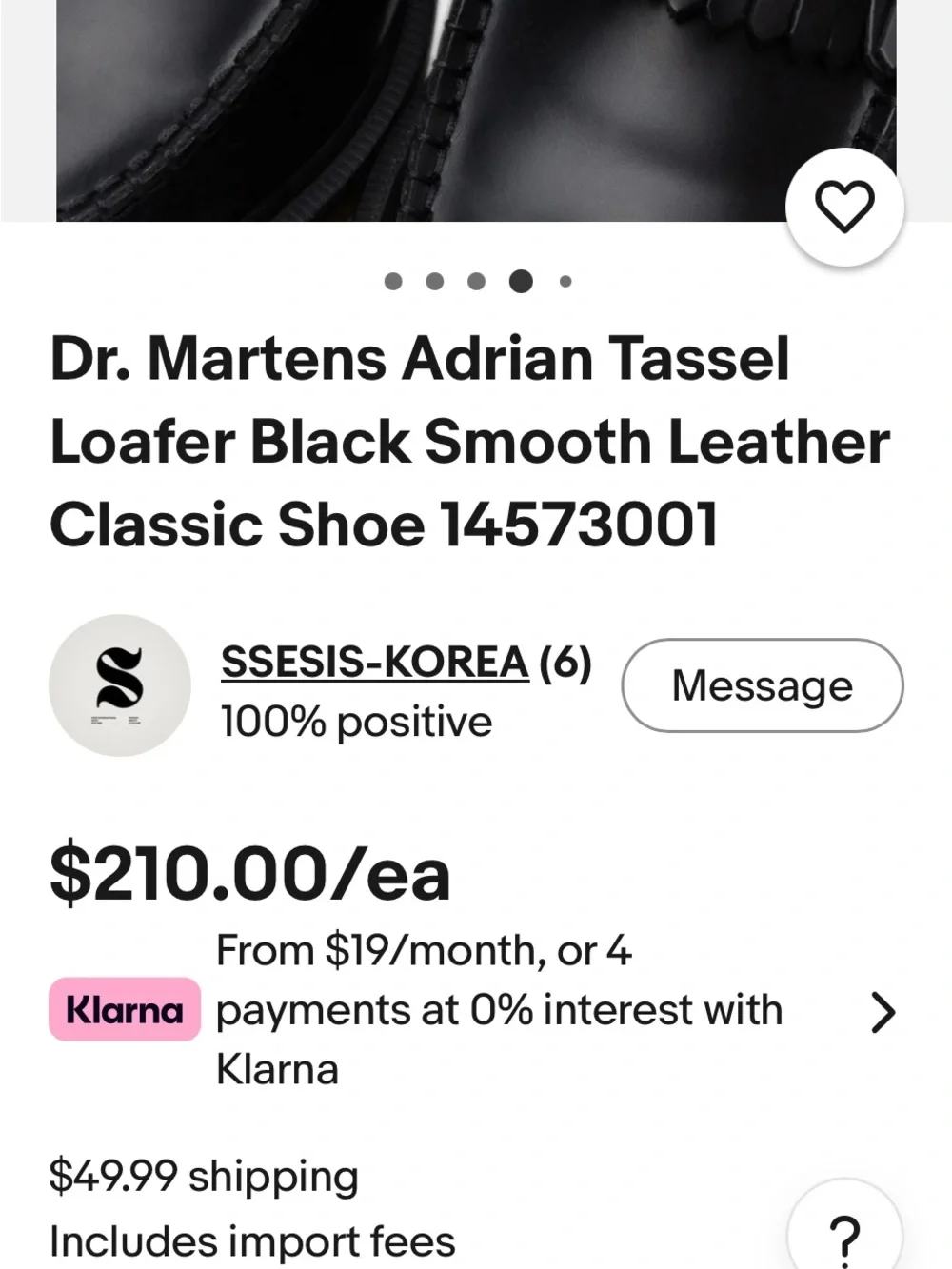 Dr. Martens Black Leather Tassel Loafers